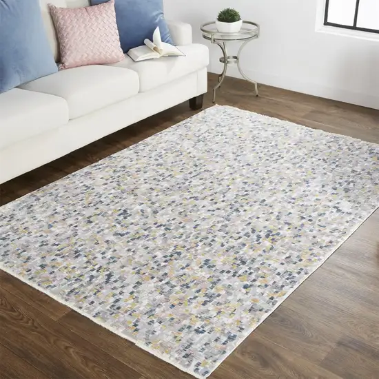 Taupe Tan And Orange Abstract Stain Resistant Area Rug Photo 6