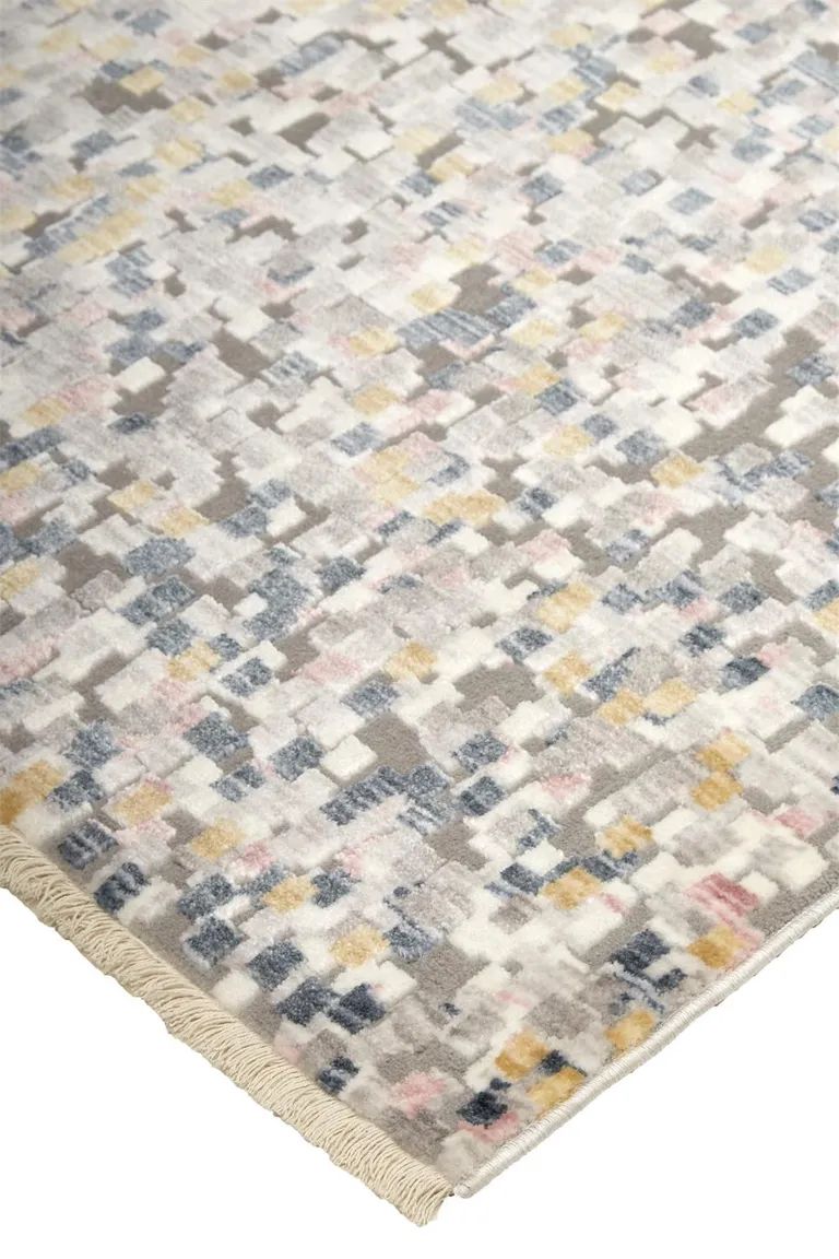 Taupe Tan And Orange Abstract Stain Resistant Area Rug Photo 4