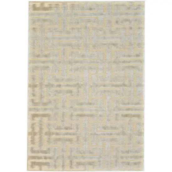 Taupe Tan and Gray Geometric Power Loom Area Rug Photo 2