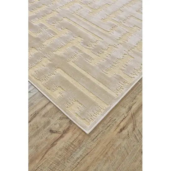 Taupe Tan and Gray Geometric Power Loom Area Rug Photo 5