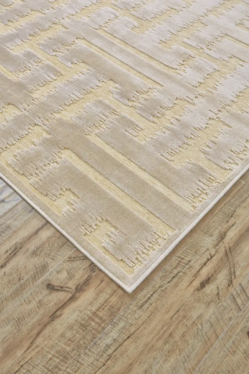 Taupe Tan and Gray Geometric Power Loom Area Rug Photo 5