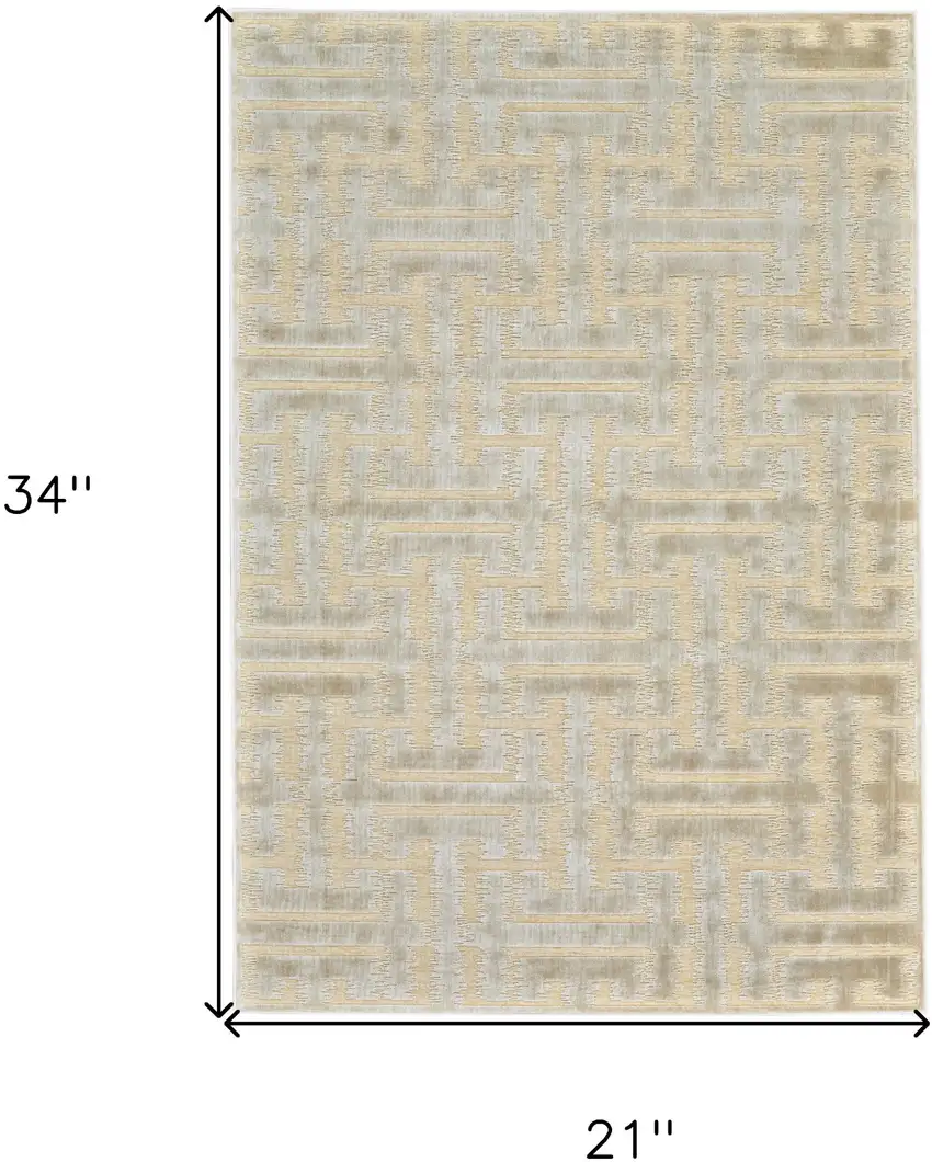 Taupe Tan and Gray Geometric Power Loom Area Rug Photo 3
