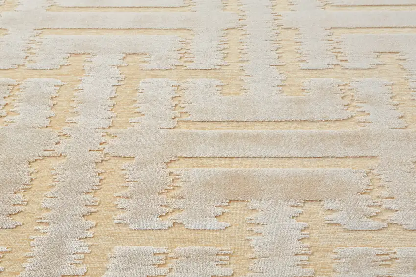 Taupe Tan and Gray Geometric Power Loom Area Rug Photo 4