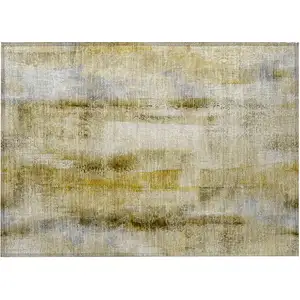 Photo of Taupe Washable Non Skid Indoor Outdoor Area Rug