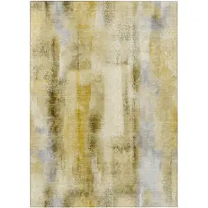 Photo of Taupe Washable Non Skid Indoor Outdoor Area Rug