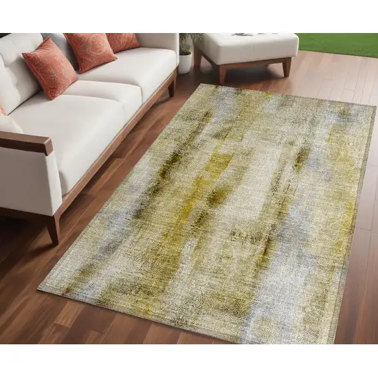 Taupe Washable Non Skid Indoor Outdoor Area Rug Photo 1