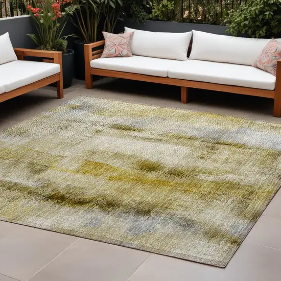 Taupe Washable Non Skid Indoor Outdoor Area Rug Photo 1