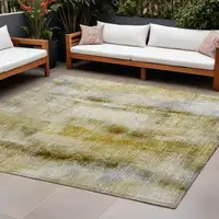 Photo of Taupe Washable Non Skid Indoor Outdoor Area Rug