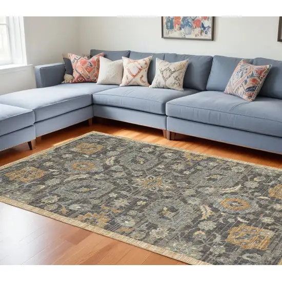 91 X 130 Taupe Wool Rug Photo 1