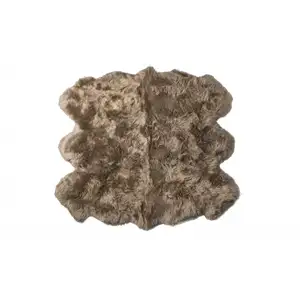 Photo of Taupe Wool Sheepskin Handmade Area Rug