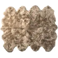 Photo of Taupe Wool Sheepskin Handmade Area Rug