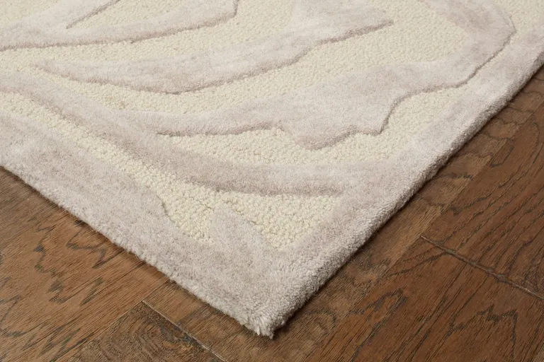 Taupe Zebra Pattern Area Rug Photo 2