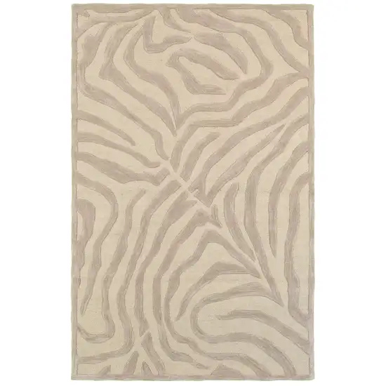 Taupe Zebra Pattern Area Rug Photo 1