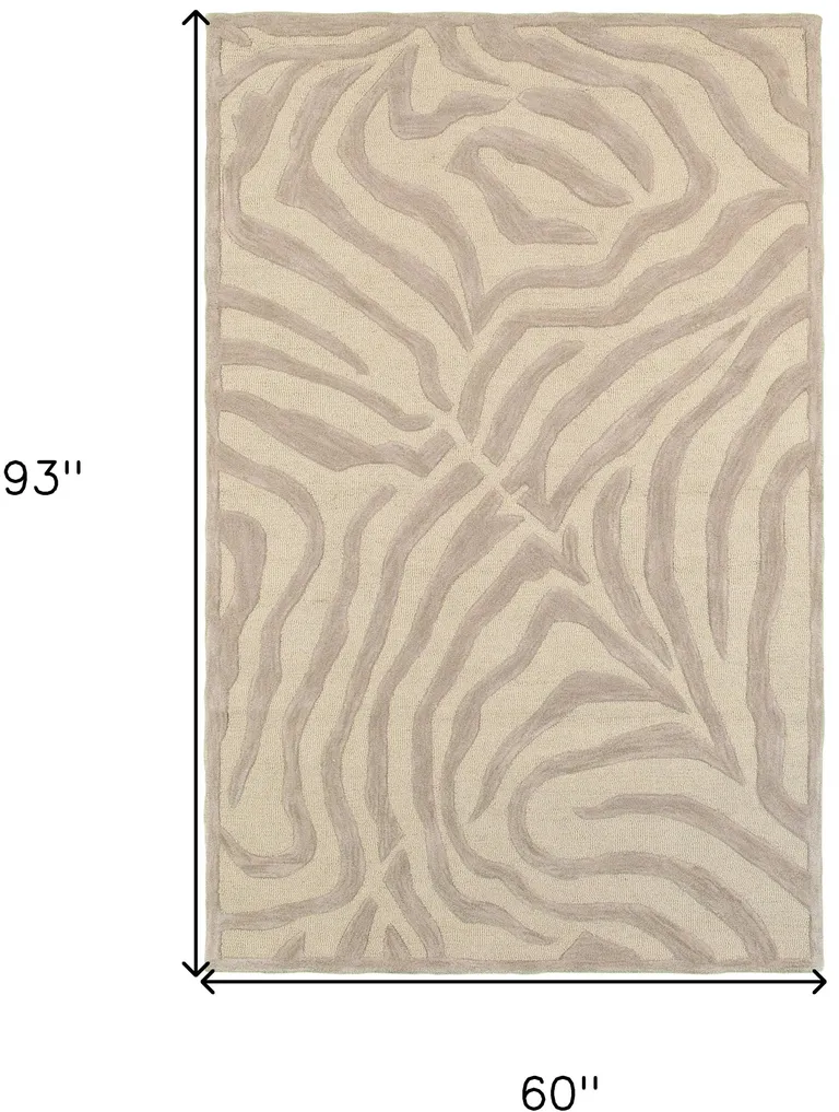 Taupe Zebra Pattern Area Rug Photo 4