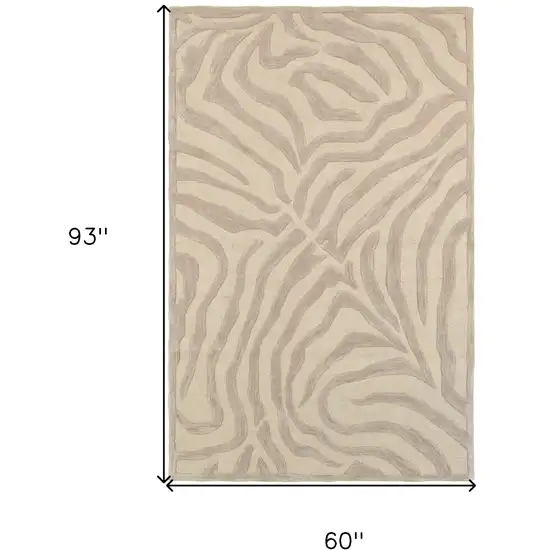 Taupe Zebra Pattern Area Rug Photo 4