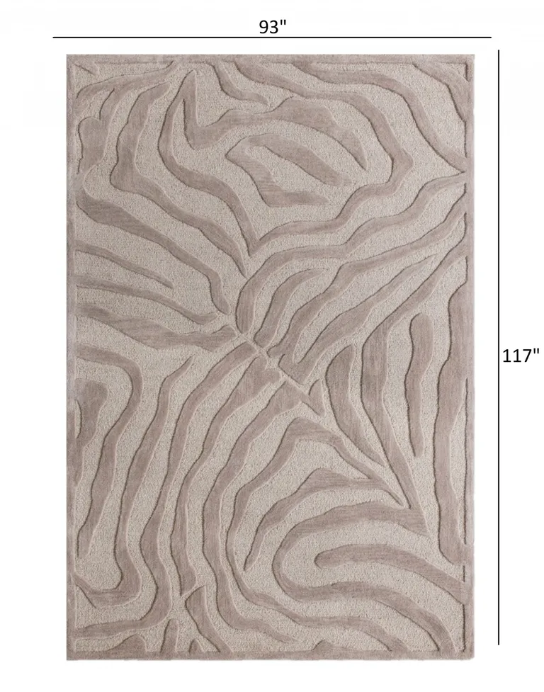 Taupe Zebra Pattern Area Rug Photo 3