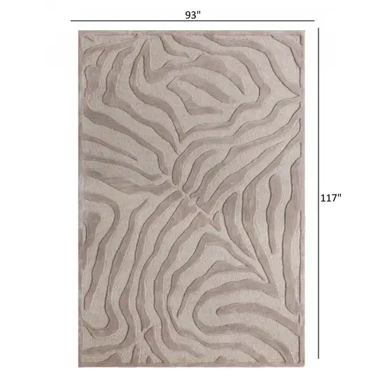 Taupe Zebra Pattern Area Rug Photo 3