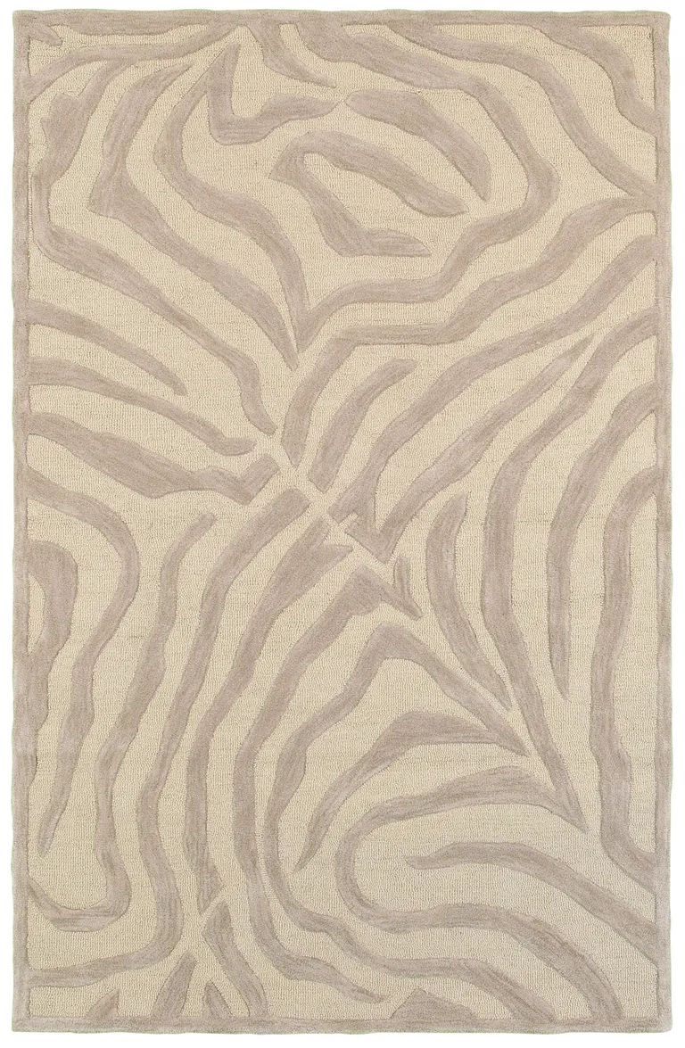 Taupe Zebra Pattern Area Rug Photo 1