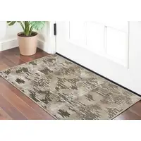 Photo of Taupe and Brown Abstract Power Loom Area Rug