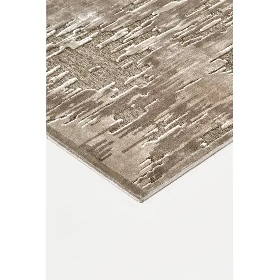 Taupe and Brown Abstract Power Loom Area Rug Photo 5