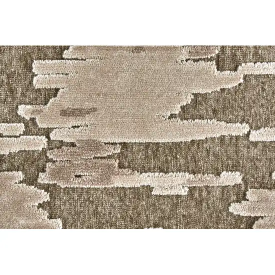 Taupe and Brown Abstract Power Loom Area Rug Photo 6