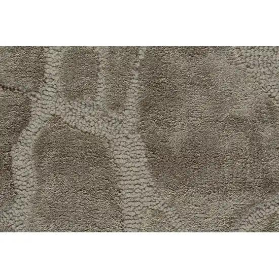 Taupe and Gray Abstract Hand Tufted Area Rug Photo 6