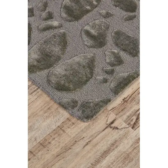 Taupe and Gray Abstract Hand Tufted Area Rug Photo 7