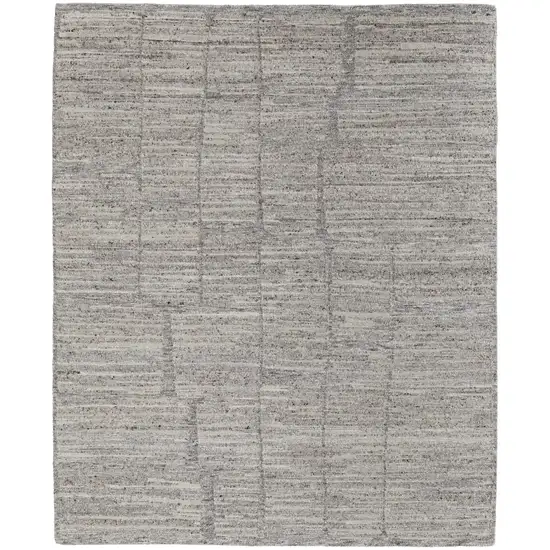 Taupe and Gray Abstract Hand Woven Worn Faded Area Rug Photo 5