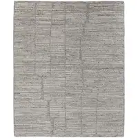 Photo of Taupe and Gray Abstract Hand Woven Worn Faded Area Rug