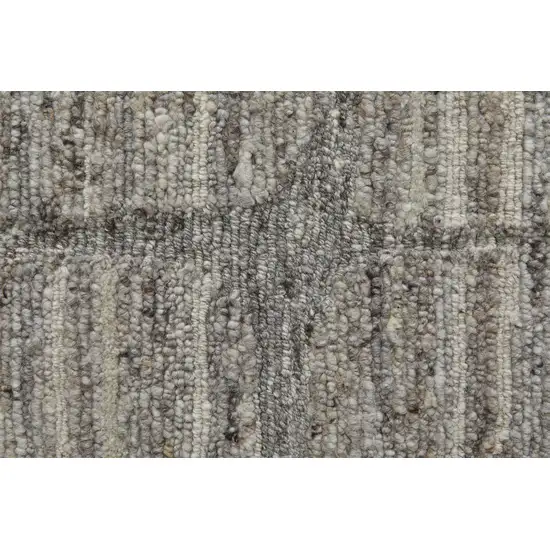 Taupe and Gray Abstract Hand Woven Worn Faded Area Rug Photo 9