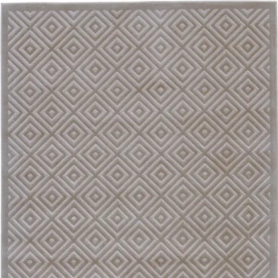 Taupe and Gray Geometric Power Loom Area Rug Photo 4