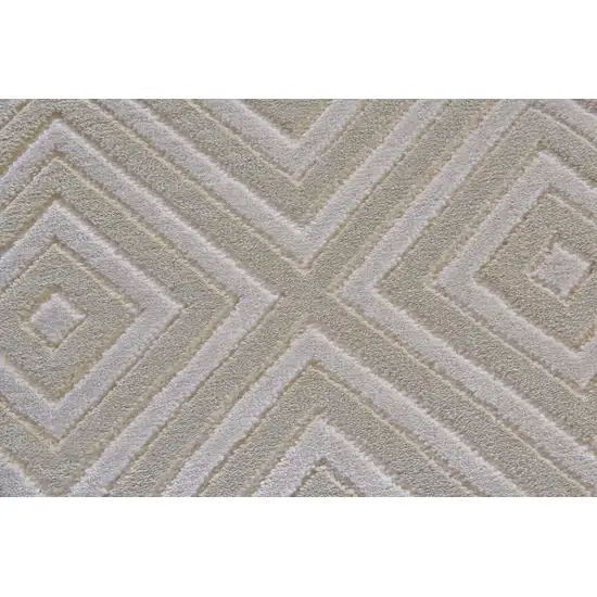 Taupe and Gray Geometric Power Loom Area Rug Photo 6