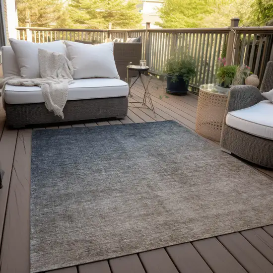 Taupe and Gray Ombre Washable Non Skid Indoor Outdoor Area Rug Photo 8