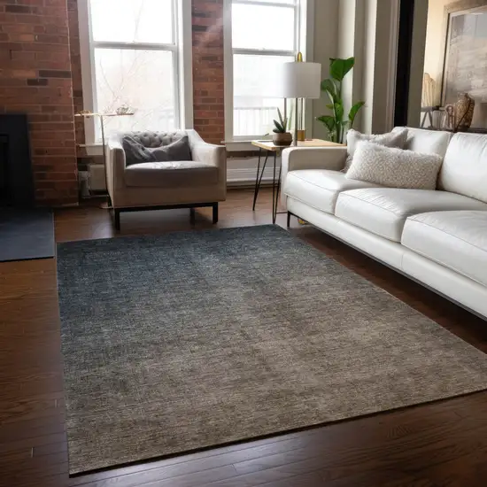 Taupe and Gray Ombre Washable Non Skid Indoor Outdoor Area Rug Photo 9