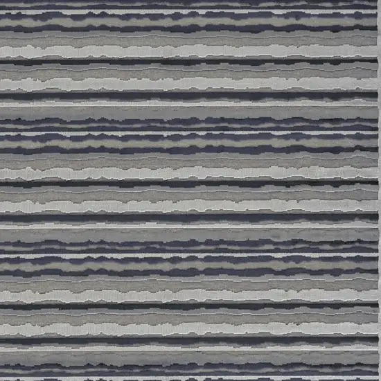 Taupe and Gray Striped Power Loom Area Rug Photo 6