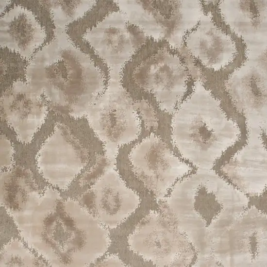 Taupe and Ivory Abstract Power Loom Worn Faded Area Rug Photo 9