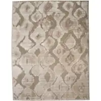 Photo of Taupe and Ivory Abstract Power Loom Worn Faded Area Rug