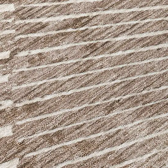 Taupe and Ivory Abstract Washable Non Skid Indoor Outdoor Area Rug Photo 8