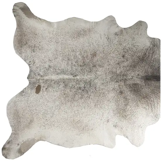 Taupe and Ivory Cowhide Hand Knotted Area Rug Photo 3