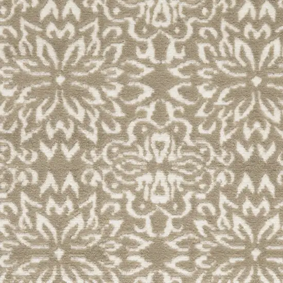 Taupe and Ivory Floral Area Rug Photo 8