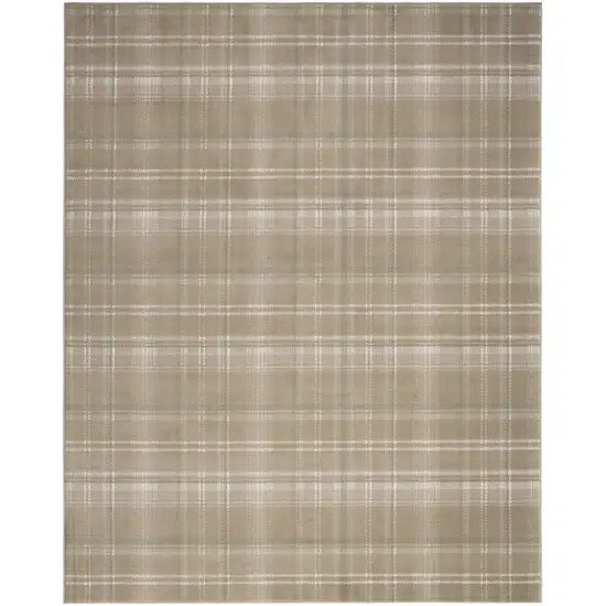 Taupe and Ivory Plaid Area Rug Photo 4