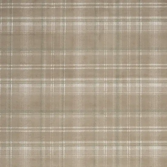 Taupe and Ivory Plaid Area Rug Photo 5