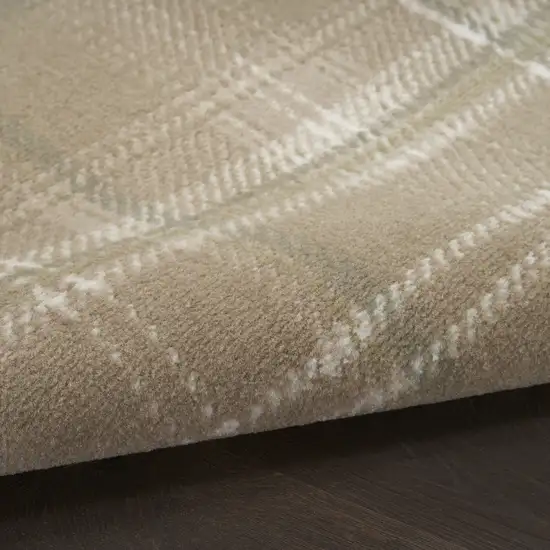 Taupe and Ivory Plaid Area Rug Photo 9