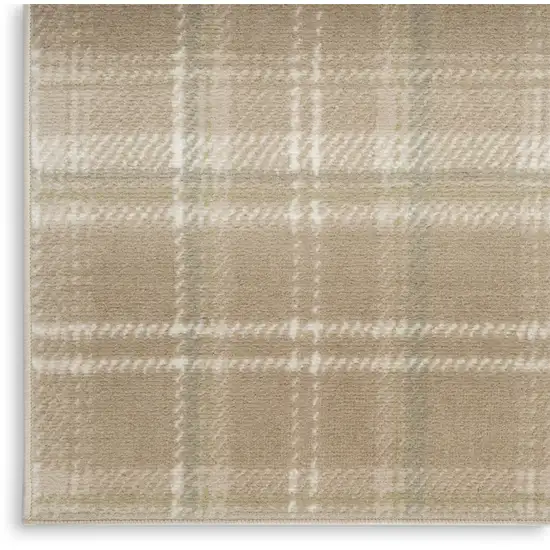 Taupe and Ivory Plaid Area Rug Photo 6