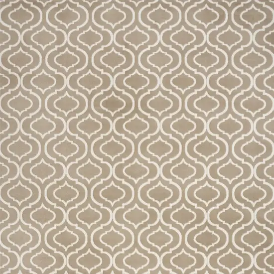 Taupe and Ivory Trellis Non Skid Area Rug Photo 6