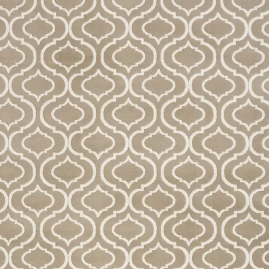 Taupe and Ivory Trellis Non Skid Area Rug Photo 5