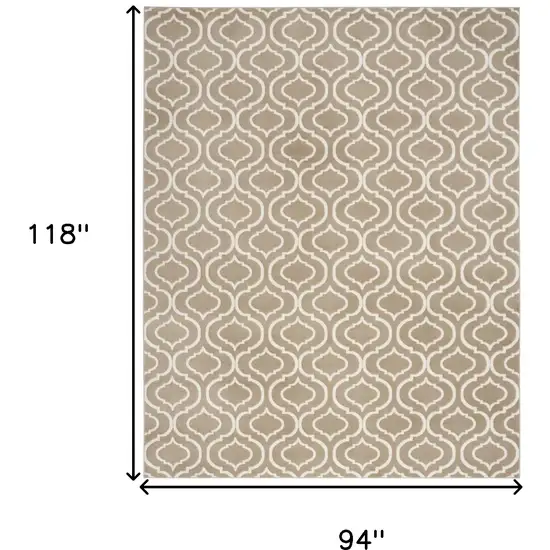 Taupe and Ivory Trellis Non Skid Area Rug Photo 3