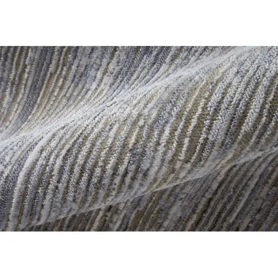 Taupe and Silver Abstract Power Loom Worn Faded Area Rug Photo 9