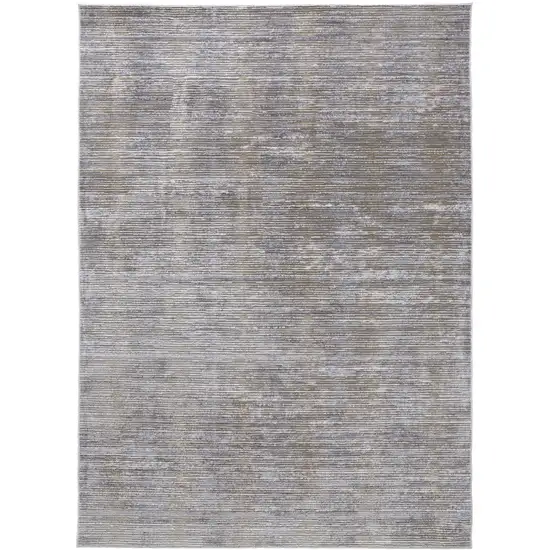 Taupe and Silver Abstract Power Loom Worn Faded Area Rug Photo 2