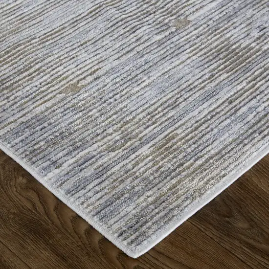 Taupe and Silver Abstract Power Loom Worn Faded Area Rug Photo 6